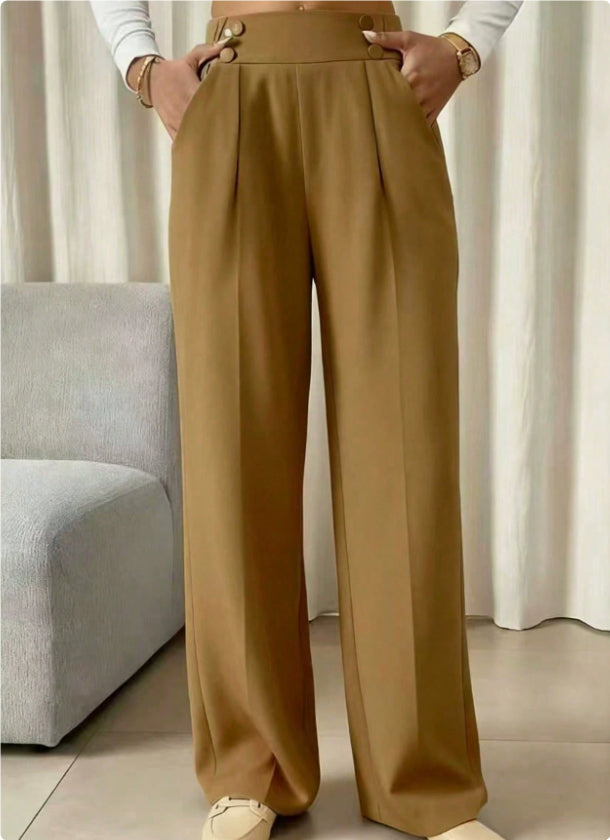 Draping Mop Casual Pants High Waist