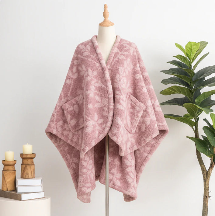 European And American Cloak Fashionable Warm Flannel Front Short Back Long Printed Coat