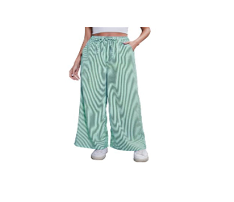 Women's Comfortable Elastic Waist Pinstripe Casual Loose Trousers