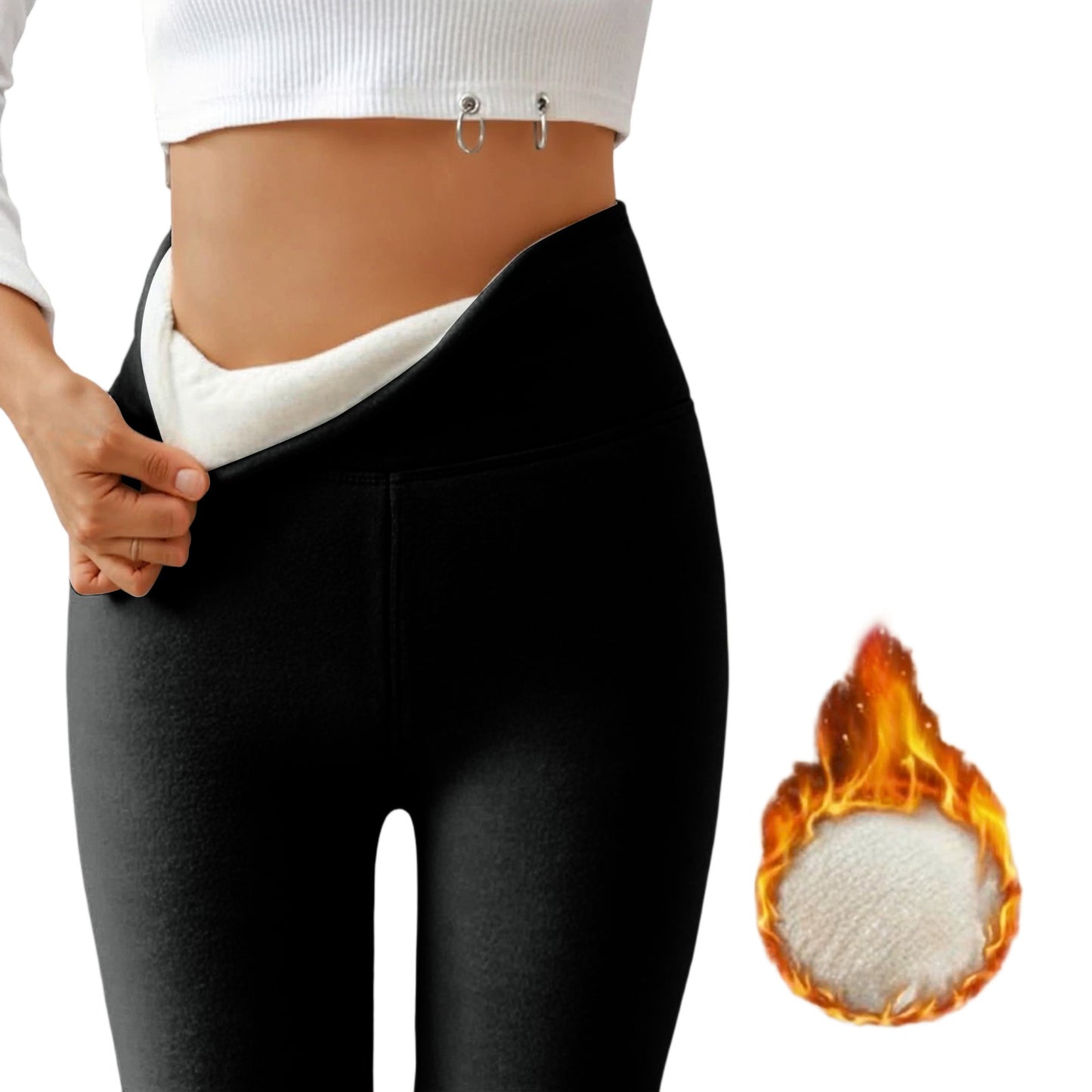 Women's Outer High Waist Hip Lift Leggings Fleece-lined Shark Pants