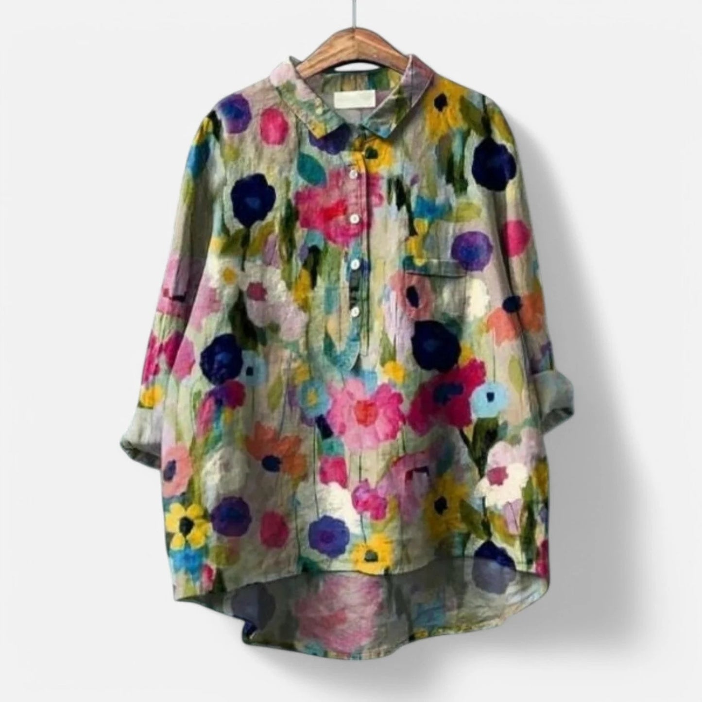 Women's Loose Printed Round Neck Shirt