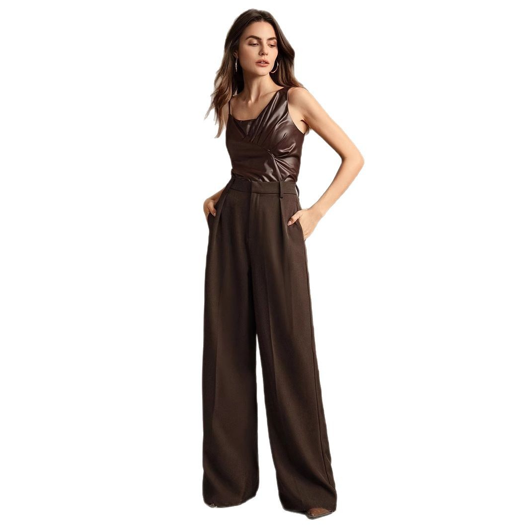 Commuter-Ready Solid-Color Elegant High-Waist Pants That Create A Slimming Look
