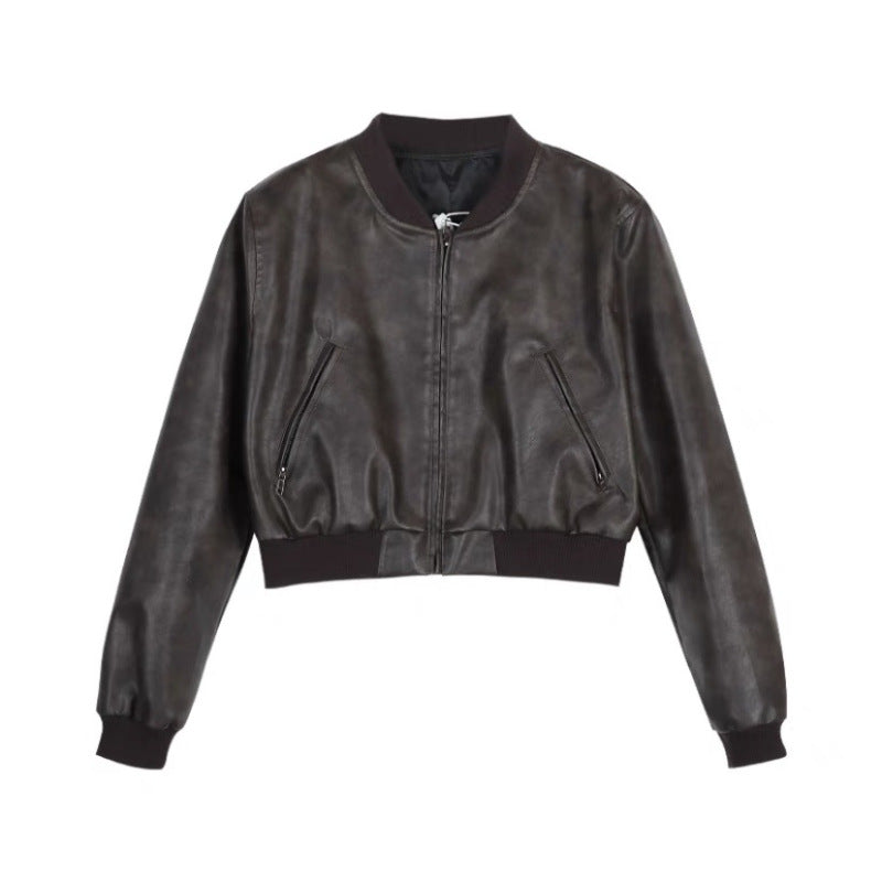 Women's Fashion Casual Retro Biker's Leather Jacket