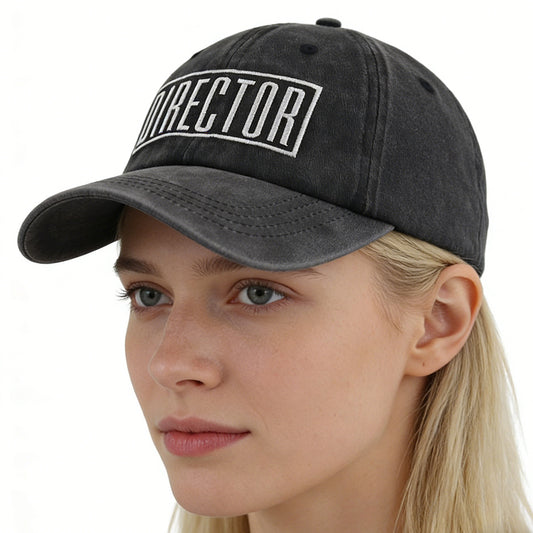 2pcs Director Filmmaker Hats For Women Men, Adjustable Embroidered Wash Cotton Baseball Cap