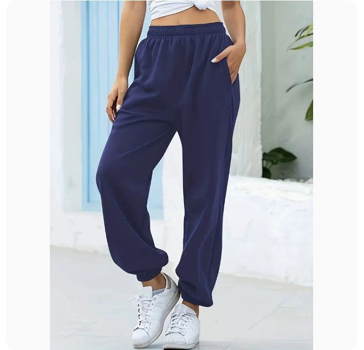 Home Elastic Waist Loose Sports Casual Pants