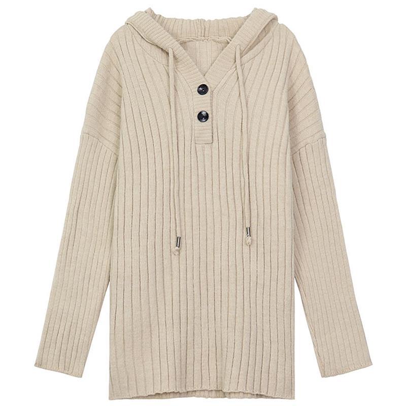 Thick Loose Mid-length Long Sleeve Top Idle Style Hooded Sweater