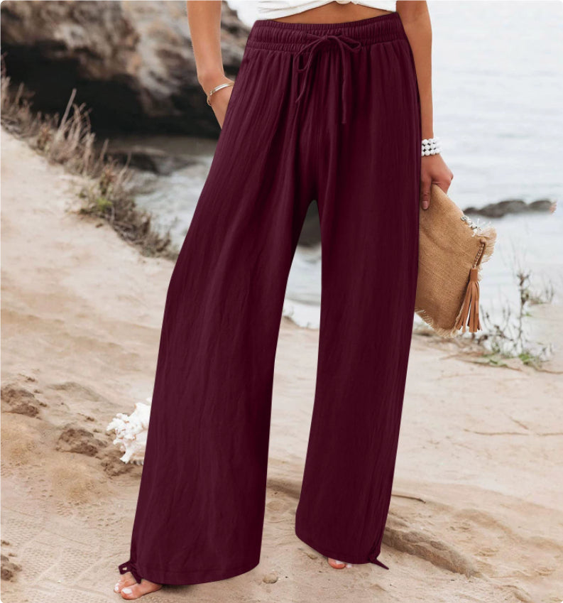 Women's Cotton And Linen Wide-leg Beach Pants Casual Pants