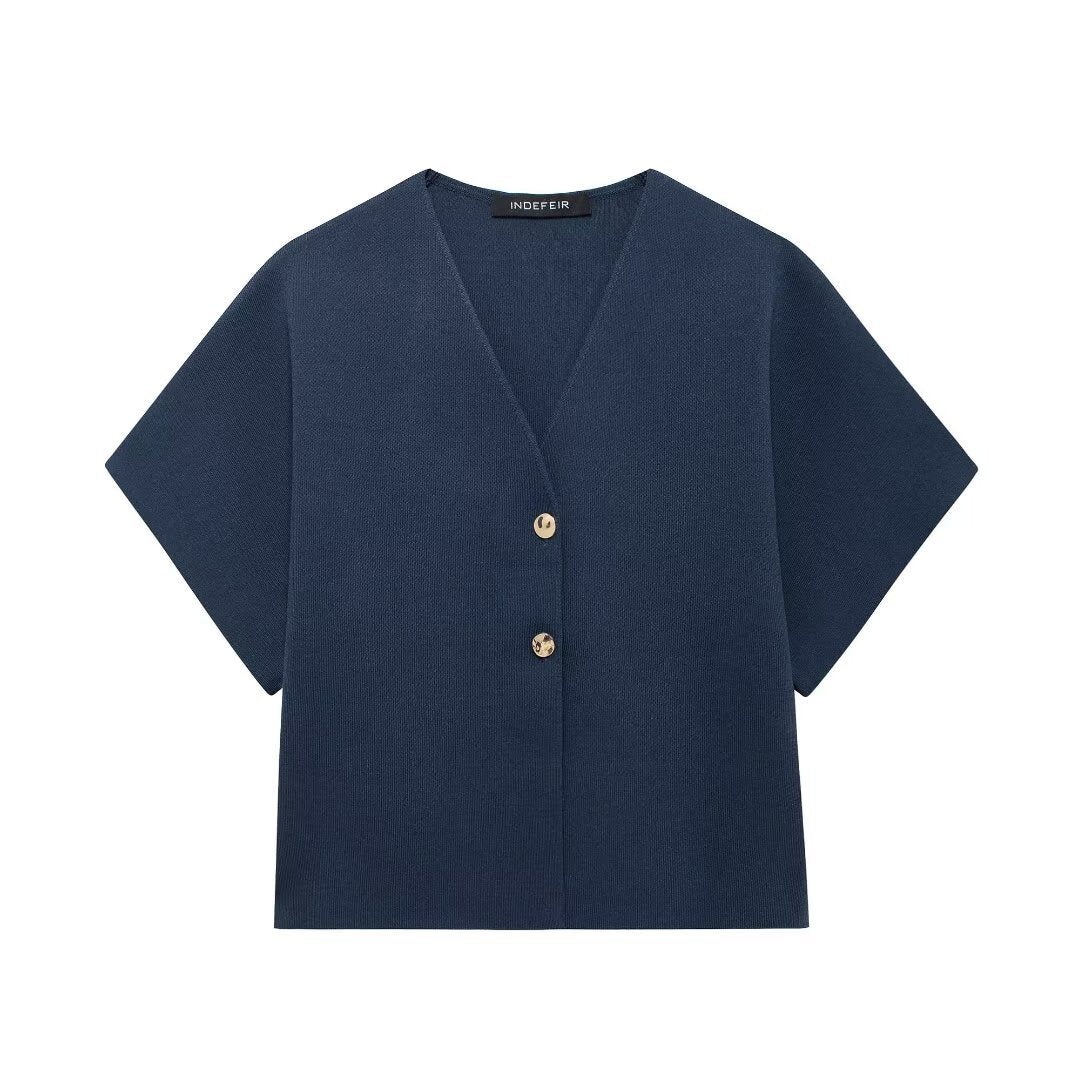 Women's Clothing Women's Knitwear Temperament Elegant Short Sleeve
