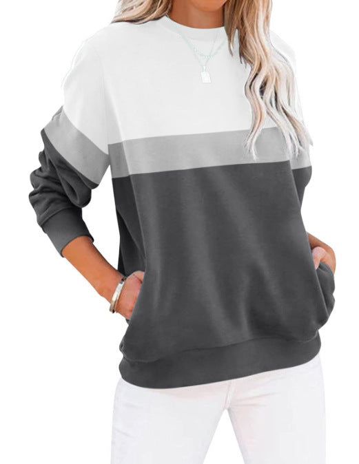 Women's Fashion Casual Round Neck Sports Long-sleeved Top