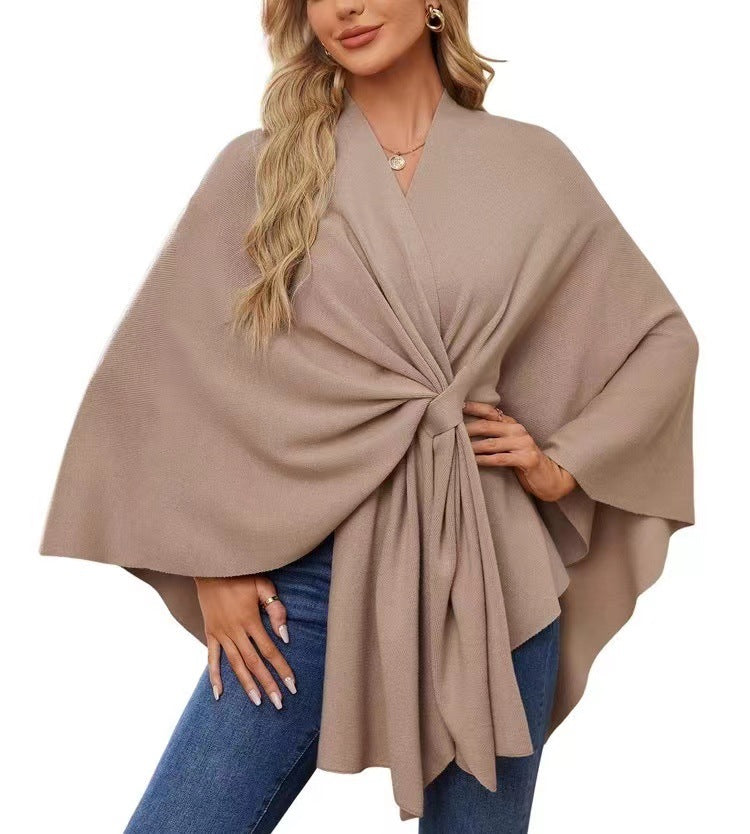 Loose V-neck Shawl Cape Fashionable Jacket