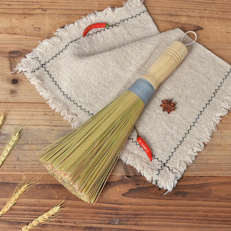 Vintage bamboo brush-rubber-wrapped handle-length 30cm-nanzhu-1 piece