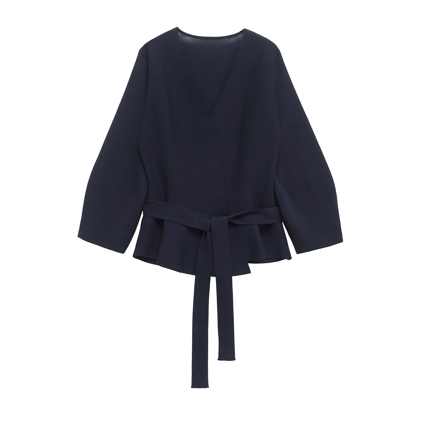 European And American Style Elegant Deep V-neck With Belt Padded Shoulder