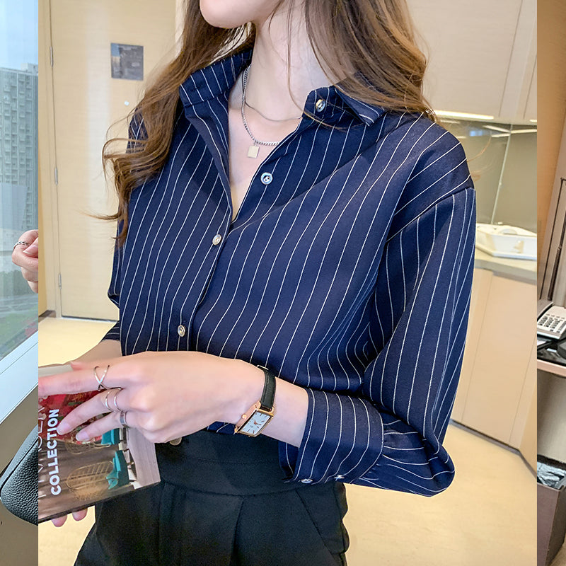 Women's Chiffon Fashion Personality Striped Shirt