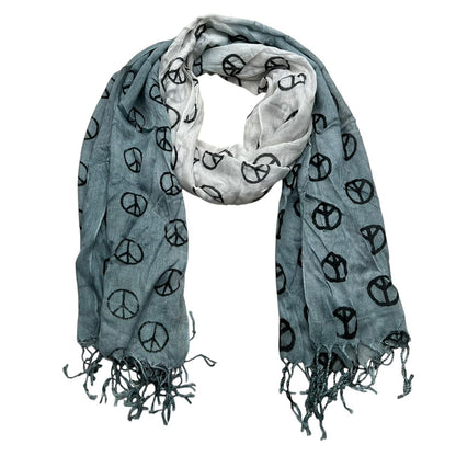 Grey Printed Viscose Scarf - Subtle Pattern Scarf 63inchx22inch
