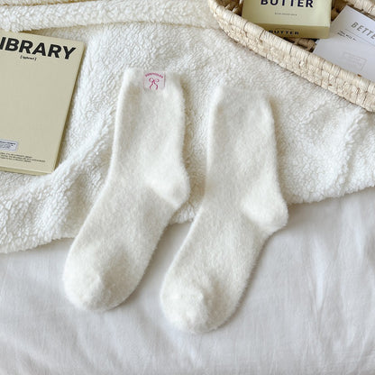 Thickened Warm Mid-calf Length Socks Ins Fashionable Heel Cloth