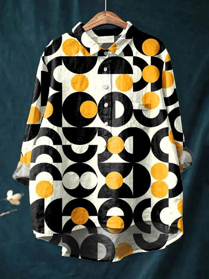 Loose Print Crew Neck Casual Plus Size Women's T-shirt
