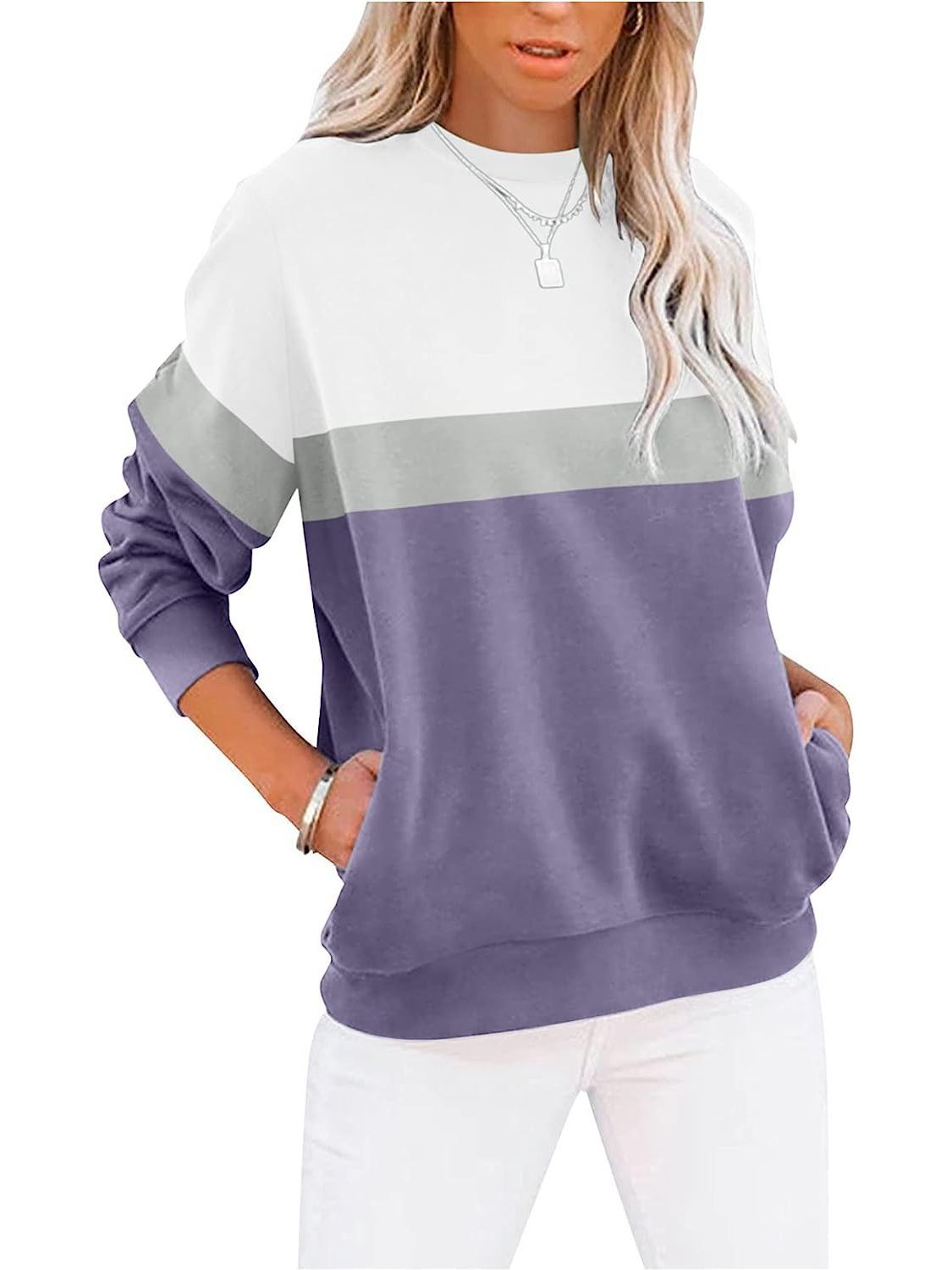 Women's Fashion Casual Round Neck Sports Long-sleeved Top