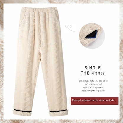 Women's Flannel Thickened Warm Home Pants