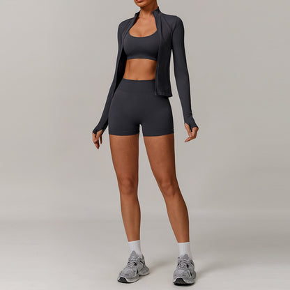 Seamless Beauty Back Yoga Clothes Running Quick-drying Tight Sports Fitness Clothes Suit Women