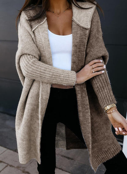 Hooded Temperament Printed Loose Zipper Sweater Coat