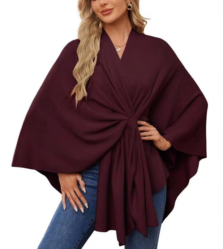 Loose V-neck Shawl Cape Fashionable Jacket