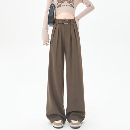 Gray Suit Pants Women's Straight Loose