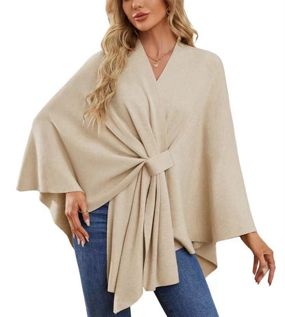 Loose V-neck Shawl Cape Fashionable Jacket