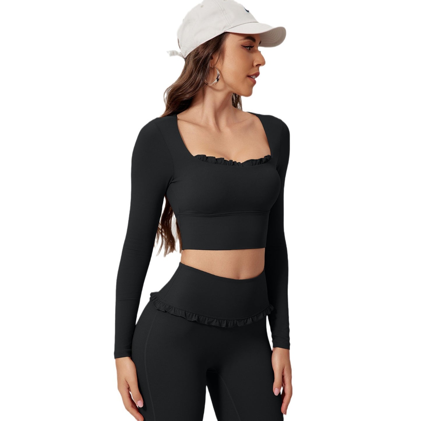 Inch Shadow European And American Quick-drying Fitness Sports Long-sleeved Top