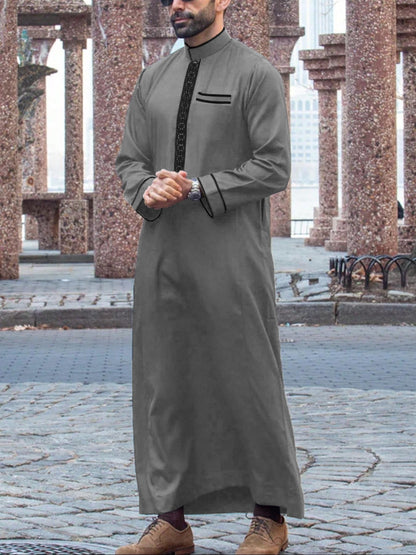 Muslim Middle East Long Sleeve Embroidered Casual Ethnic Robe