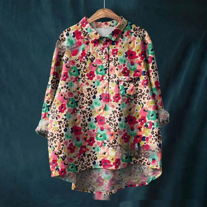 Women's Stretch Print Hawaiian Style Shirt