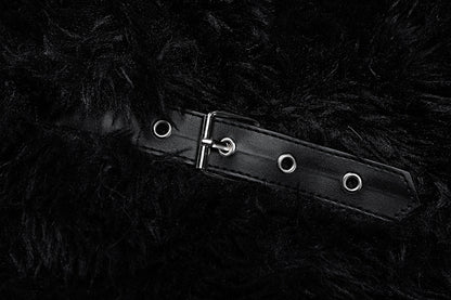 Fluffy Woolen Leather Ring Top Hot Girl Loose
