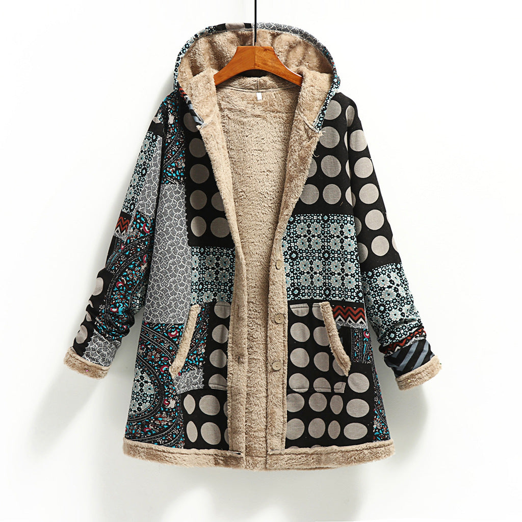 Loose plus size woolen coat