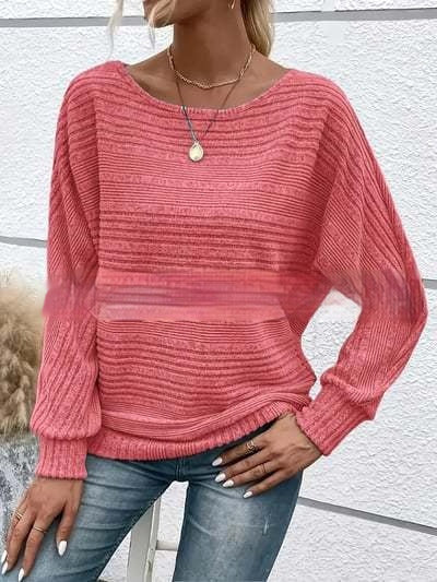 Women's Round Neck Splicing Pullover Top T-shirt