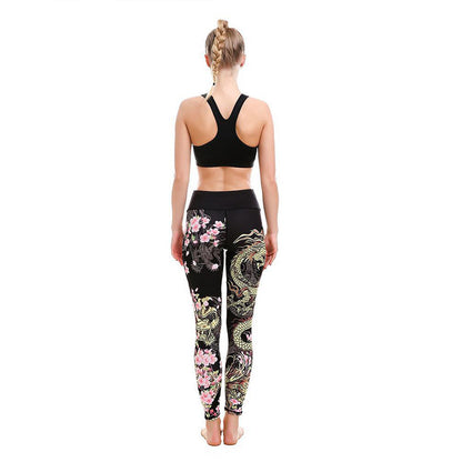 Explosive yoga running fitness print leggings slim casual sweatpants
