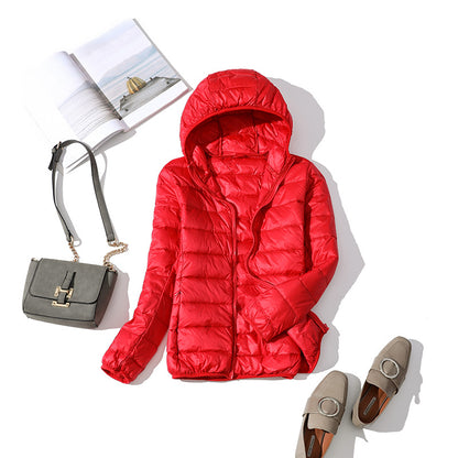 Lightweight Korean casual plus size short hooded jacket
