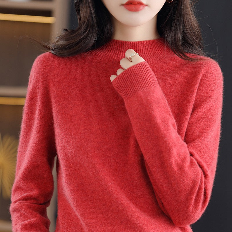 Women's Fashion Half Turtleneck Seamless Sweater