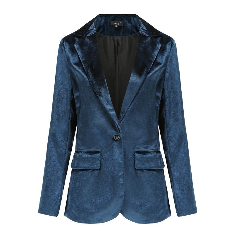 Popular Autumn And Winter Dark Green Velvet Suit