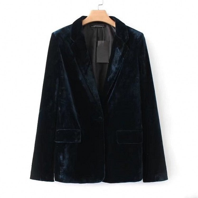 Popular Autumn And Winter Dark Green Velvet Suit