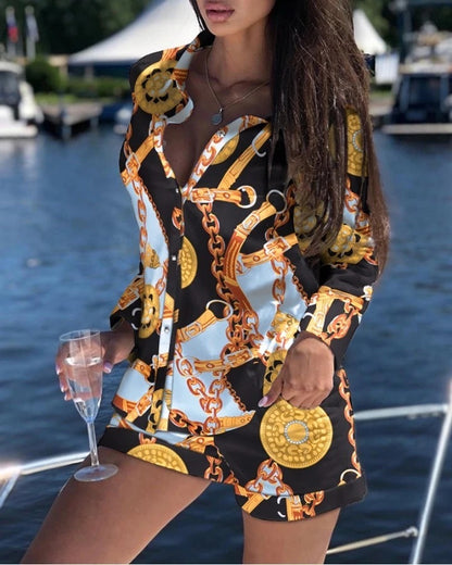 Fashion White Cutout Shirt Suit Women