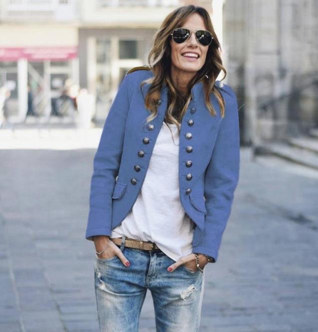 Autumn and winter fashion button blazer