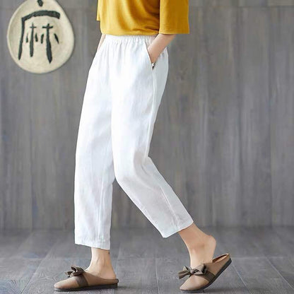 Loose All-Match Beamed Harlan Casual Pants Thin Nine-Point Carrot Pants