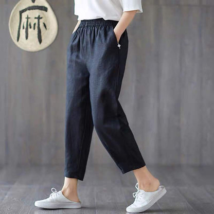 Loose All-Match Beamed Harlan Casual Pants Thin Nine-Point Carrot Pants