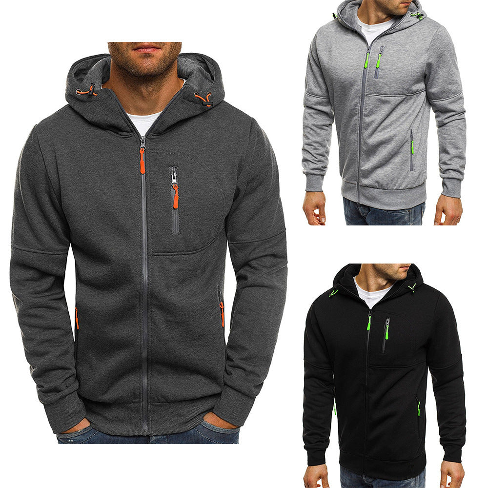 Casual Jacquard Sweater Cardigan Hooded Jacket