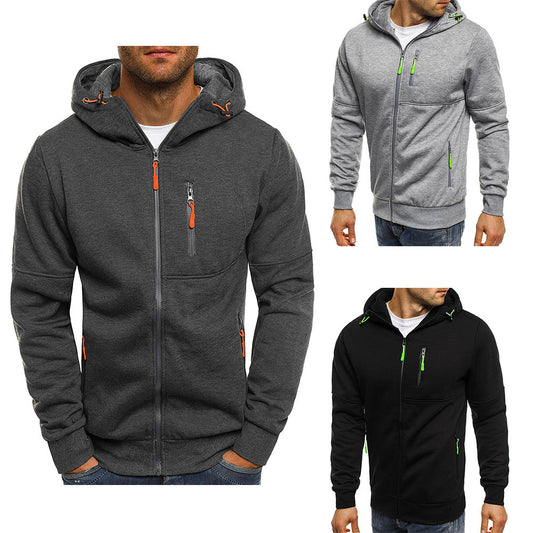 Casual Jacquard Sweater Cardigan Hooded Jacket