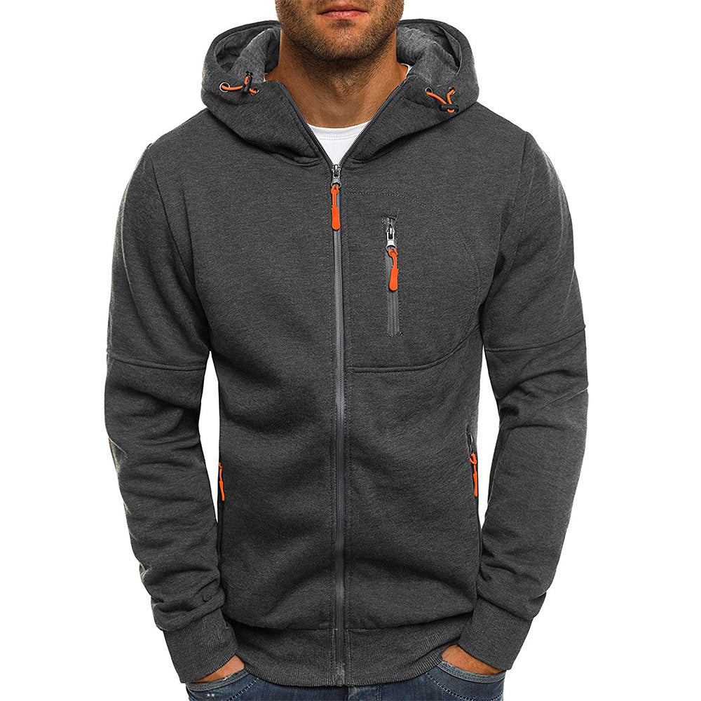 Casual Jacquard Sweater Cardigan Hooded Jacket