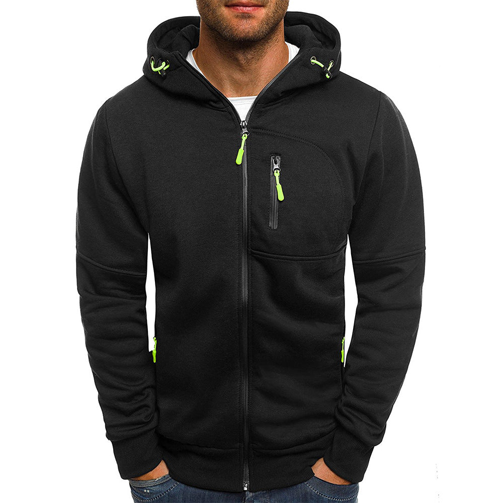 Casual Jacquard Sweater Cardigan Hooded Jacket