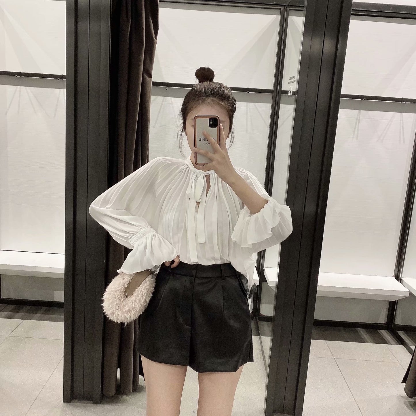 Simple Style Sexy High Waist Leather Shorts
