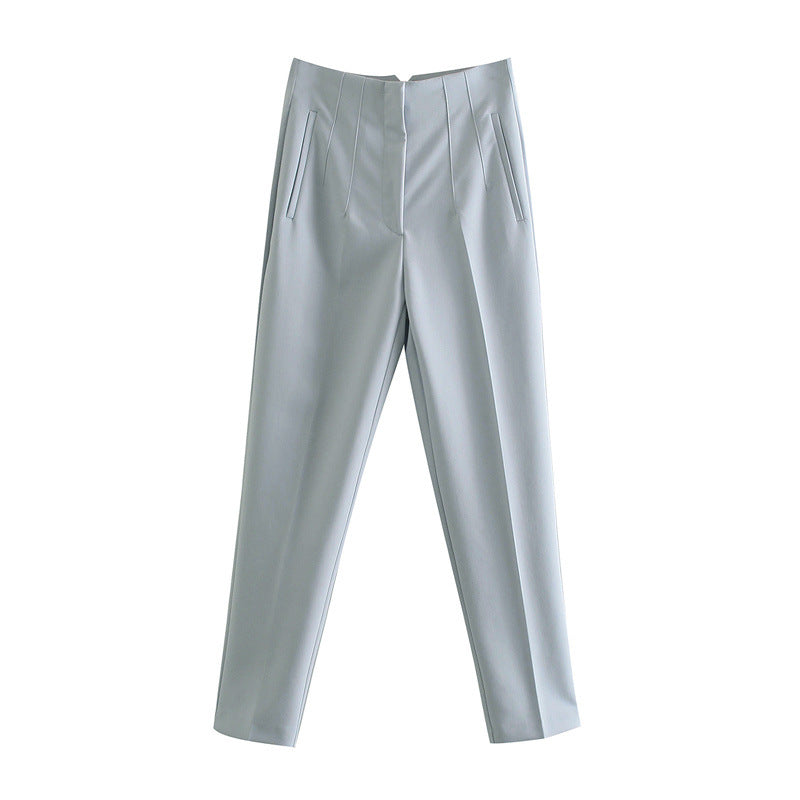 Spring Women's Fashion Seven Color Pendant High Waist Straight Harem Casual Suit Pants