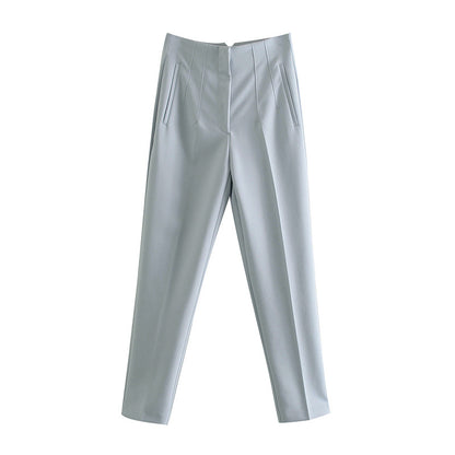 Spring Women's Fashion Seven Color Pendant High Waist Straight Harem Casual Suit Pants