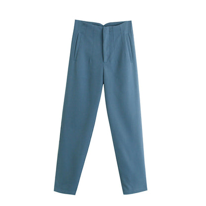 Spring Women's Fashion Seven Color Pendant High Waist Straight Harem Casual Suit Pants